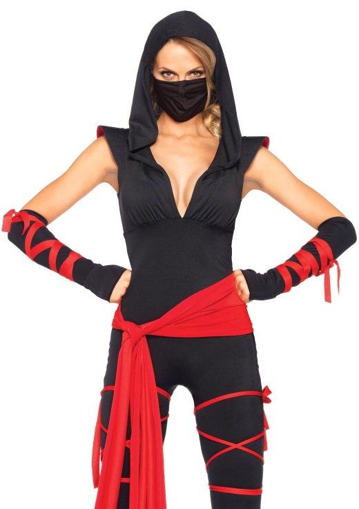 Leg Avenue Womens Deadly Ninja Costume Black And Red Medium