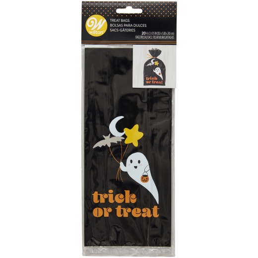 Wilton Trick Or Treat Black Halloween Treat Bags And Ties 20 Count