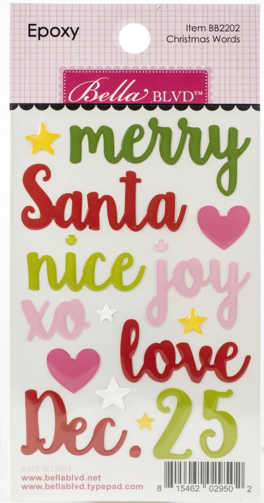 Santa Squad Epoxy Stickers Christmas Words