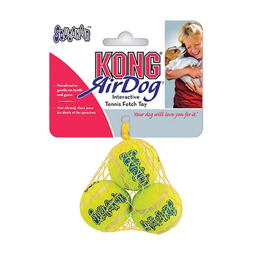 Kong Airdog Squeaker Tennis Ball Small 3 Pack