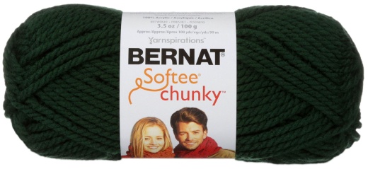 Spinrite Bernat Softee Chunky Yarn Dark Green 1 Pack Of 9 Skein