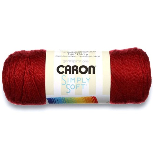 Spinrite Caron Simply Soft Solids Yarn Autumn Red 1 Pack Of 2 Skein