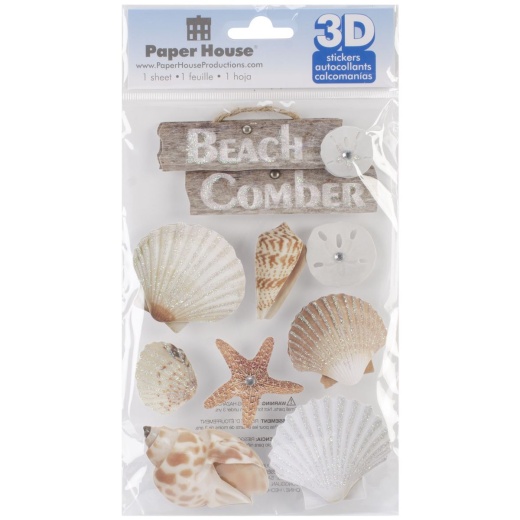 Paper House Beach Comber 3D Stickers 4.5Inchesx7.5Inches