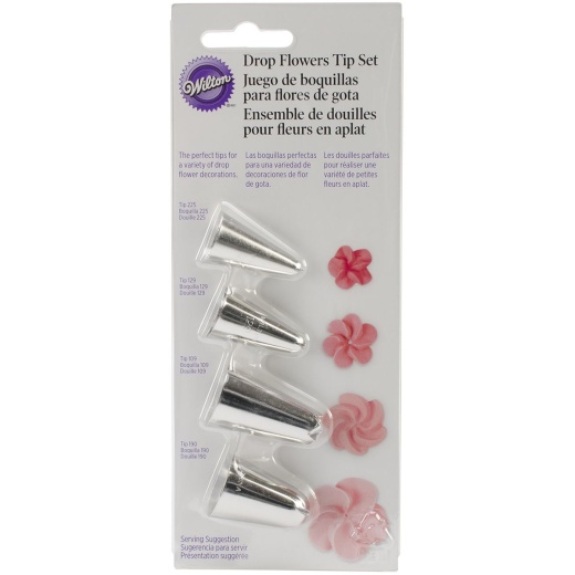 Wilton Decorating Tip Set 4/Pkg-Drop Flowers