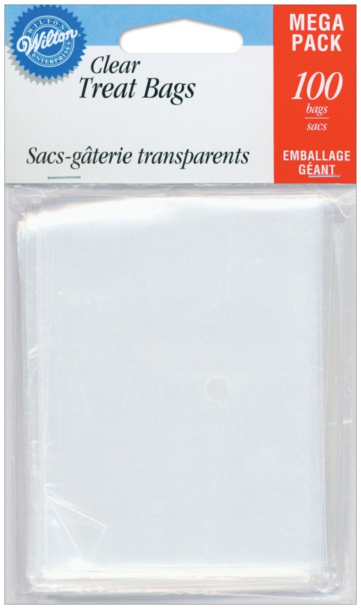 Wilton Treat Bags 3 Inchx4 Inch 100 Per Pkg Clear