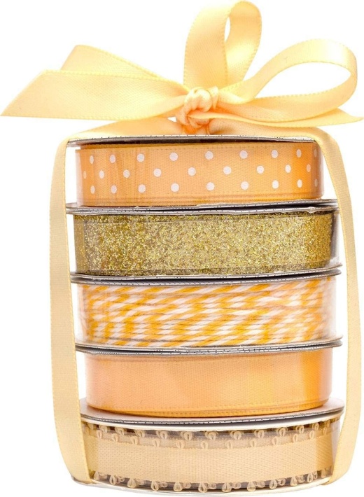 American Crafts Premium Ribbon And Twine 5 Per Pkg Gold