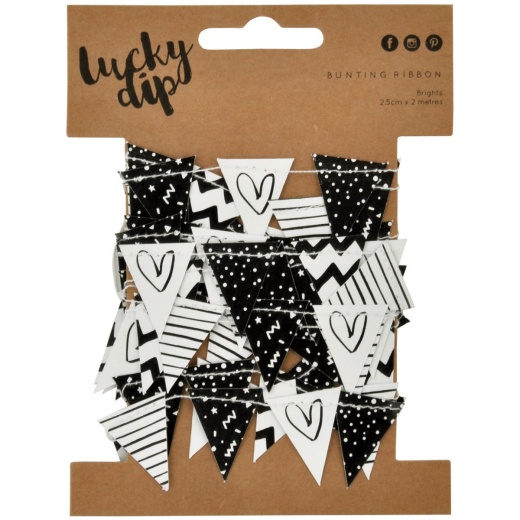 Lucky Dip Collection Mini Paper Bunting Black And White