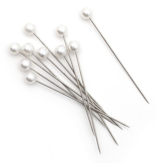 Corsage Pin 2 Inch 10 Per Pkg Pearl White