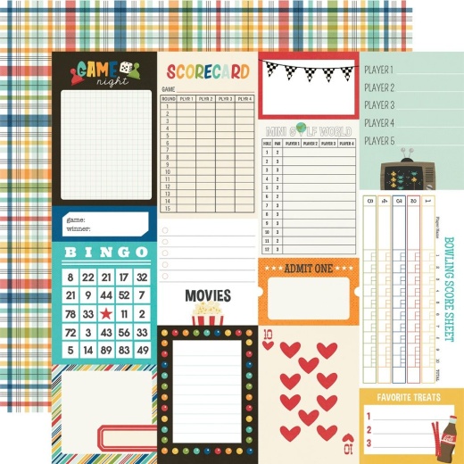 Family Fun Double Sided Cardstock 12 Inch x 12 Inch Journal Elements