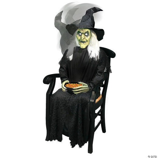 21Inch Animated Sitting Witch Halloween Prop