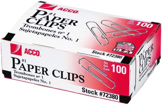 Acco Economy #1 Paper Clips 100/Pkg-Smooth Finish, 1.28"