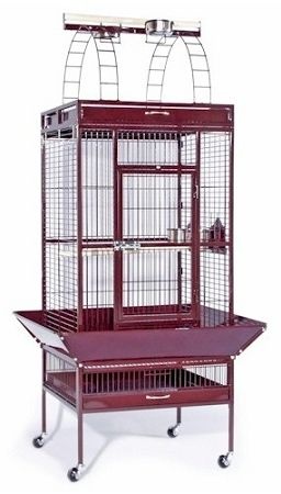 Large Select Wrought Iron Play Top Bird Cage in Black