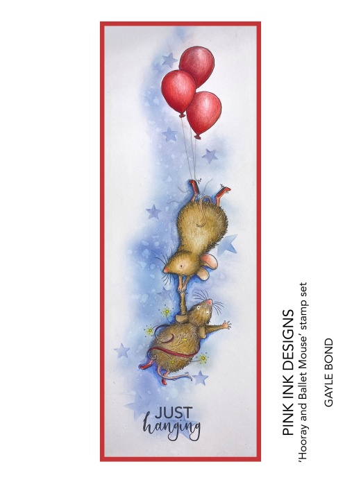 Pink Ink Designs A7 Clear Stamp Set Balloon Mouse