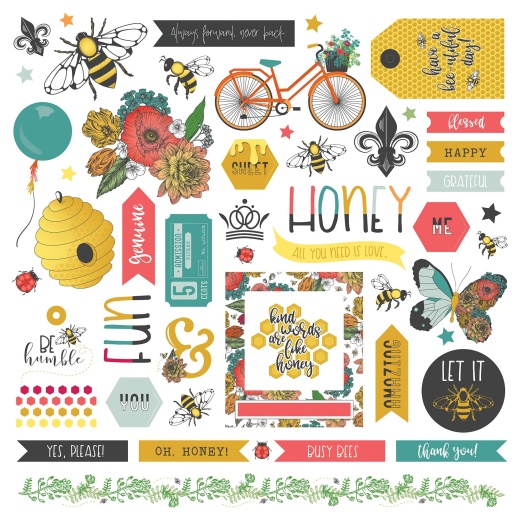 Wild Honey Stickers 12 X12 Inch Elements Inch