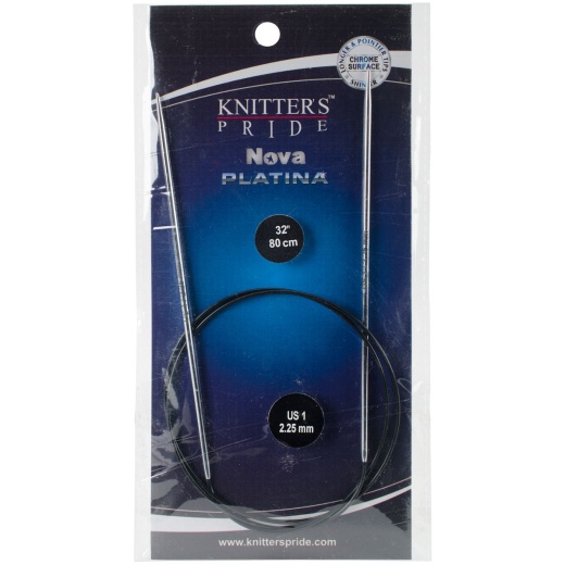 Knitter S Pride Nova Platina Fixed Circular Needles 32 Size 1 2.25Mm Inch