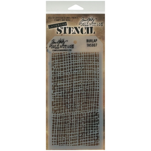 Tim Holtz Layered Stencil 4.125 X8.5 Inch Burlap Inch