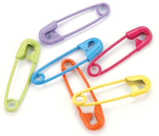 Mini Painted Safety Pins .75 Inch 50 Per Pkg Tropical