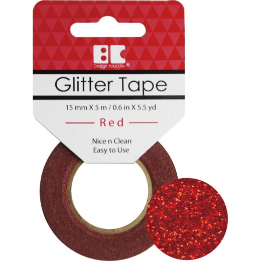 Best Creation Glitter Tape 15Mmx5m Red