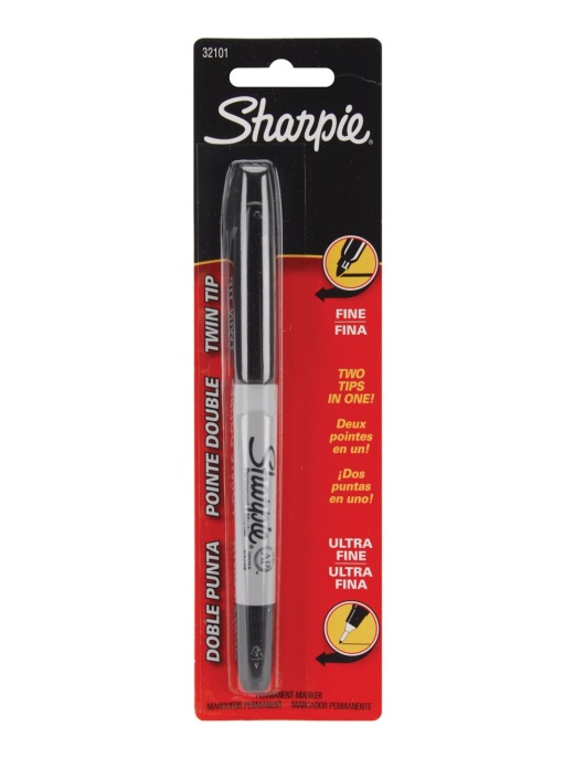 Sharpie Fine/Ultra Fine Twin Tip Permanent Marker Carded Black