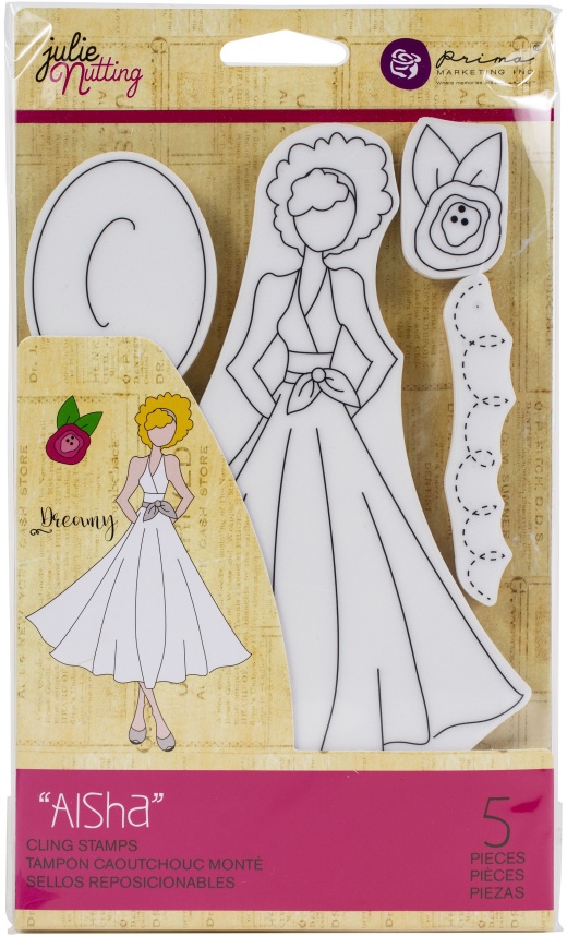 Prima Marketing Julie Nutting Mixed Media Cling Rubber Stamp Aisha