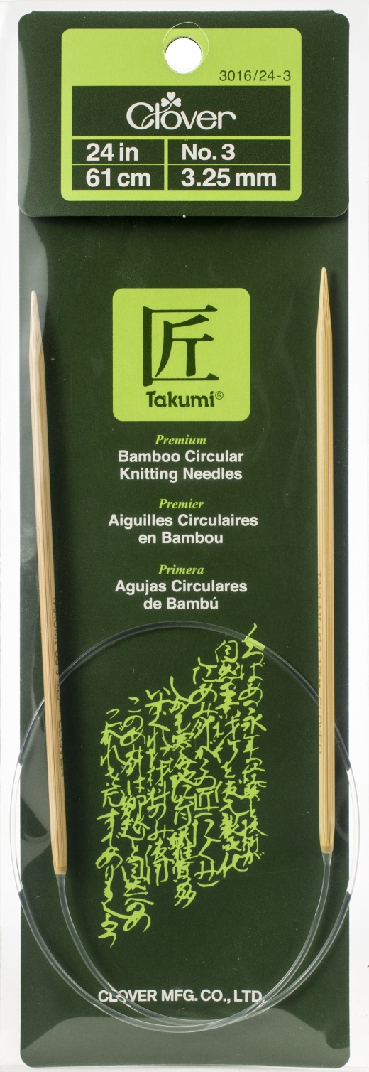 Takumi Bamboo Circular Knitting Needles 24 Size 3 3.25Mm Inch