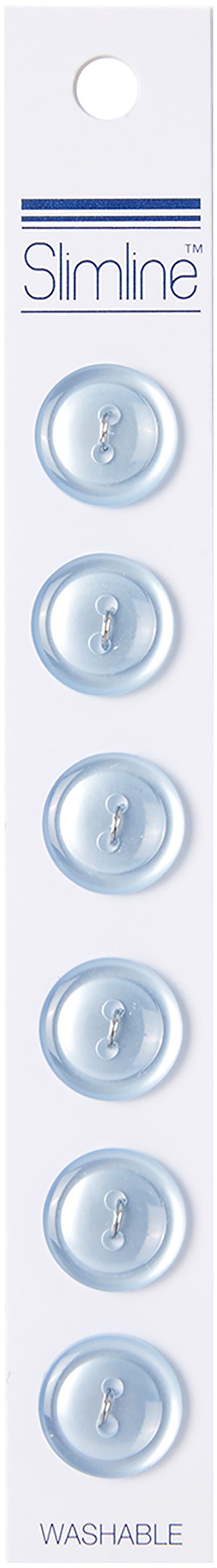 Slimline Buttons Series 1-Light Blue 2-Hole 9/16" 6/Pkg