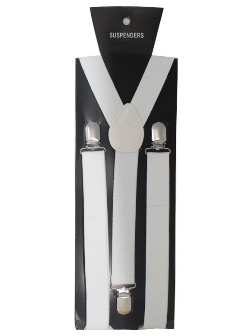 Halloween Wholesalers Men's Suspenders in White