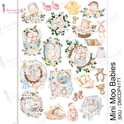 Dress My Craft Transfer Me Sheet A4 Mini Moo Babies