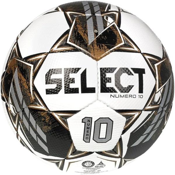 Select Numero 10 White/Black/Gold Soccer Ball