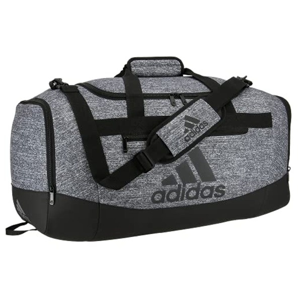 Adidas Defender Iv Small Jersey Onix Duffel Bag Size: 20.5" X 12" X 11". Color: Jersey Onix/Black