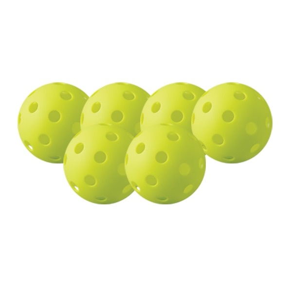 Recreational Indoor Pickleball Balls (Set Of 6) Color: Yellow. Size: 74Mm Diameter