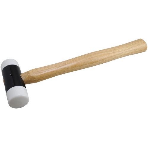 Soft-Face Hammer, 14 Oz. Head Weight, Plain Face, Wood Handle, 11-5/8" l