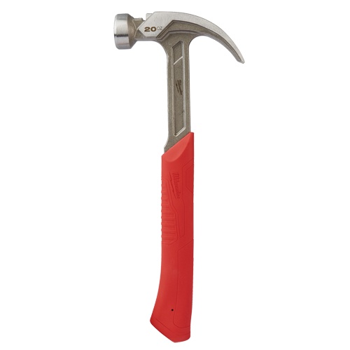 Curved Claw Smooth-Face Hammer, 20 Oz., Solid Steel Handle, 14" l