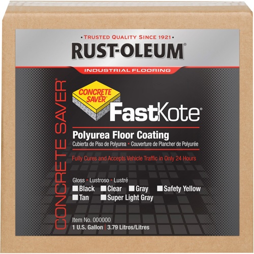 Fastkote® Polyurea Floor Coating, 1 Gal., Urethane-Based, High-Gloss, Grey