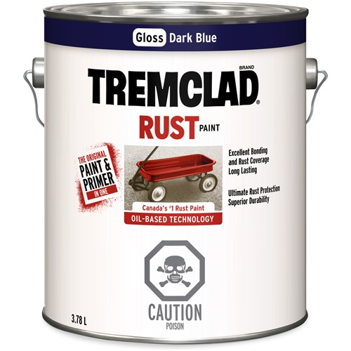 Tremclad® Oil Based Rust Paint, Dark Blue, Gloss, 3.78 L, Gallon