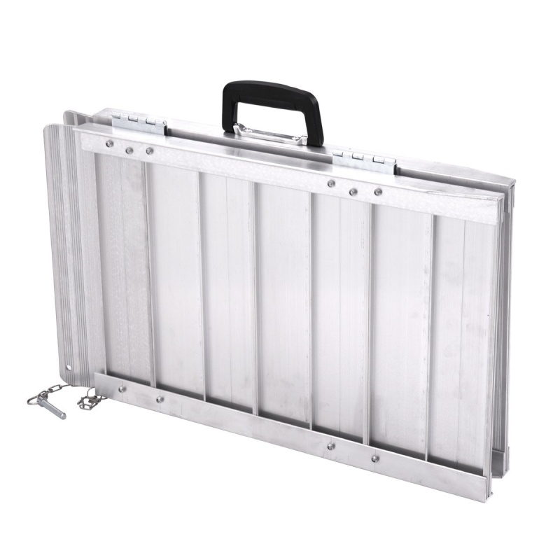 2' Folding Portable Suitcase Mobility Wheelchair Threshold Ramp Aluminum New