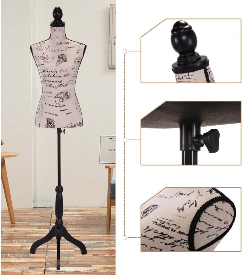 Female Mannequin Torso Clothing Dress Tripod Stand