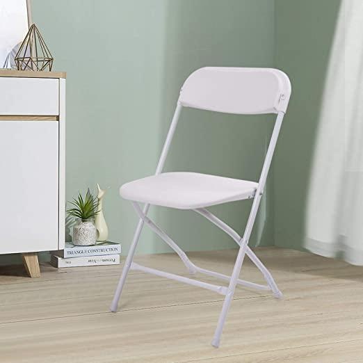 40Pcs Plastic Folding Chairs Wedding Party Event Chair Commercial White