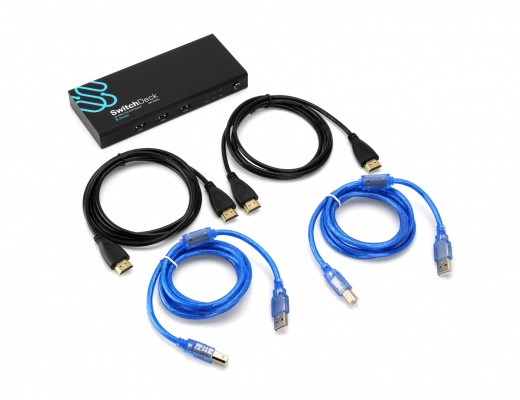 Switchdeck 4K HDMI KVM Switch - Switch Easily Between Two PCs/Macs/Game Console