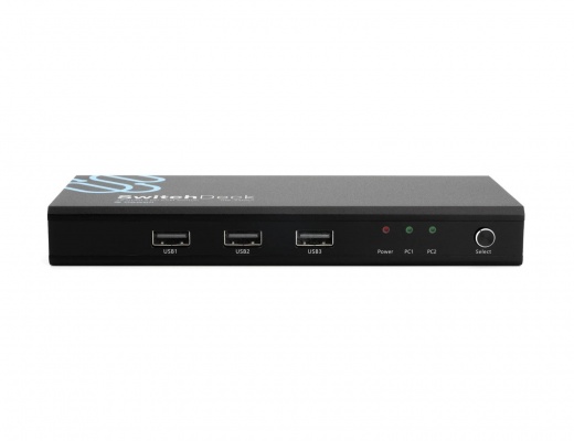 Switchdeck 4K HDMI KVM Switch - Switch Easily Between Two PCs/Macs/Game Console