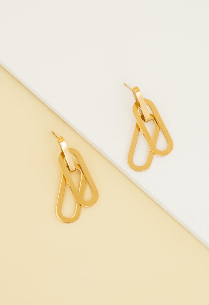 Georgie Paperclip Earrings In Gold