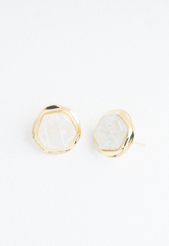 Opulence Opal Studs In Iridescent Ivory