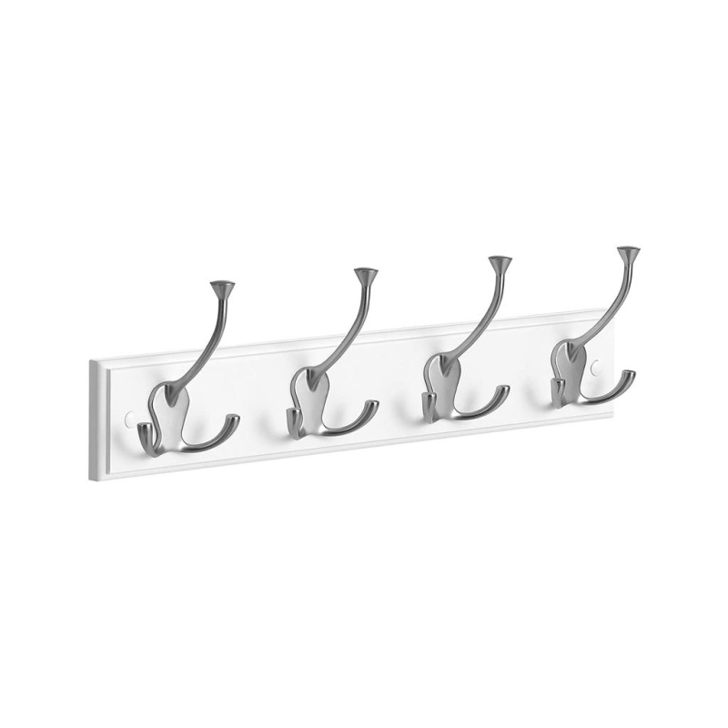 White Wall-Mounted Coat Hooks
