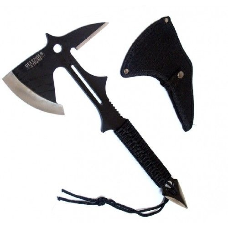 15" Full Tang Hunting Axe Stainless Steel Blade Nylon Handle With Sheath