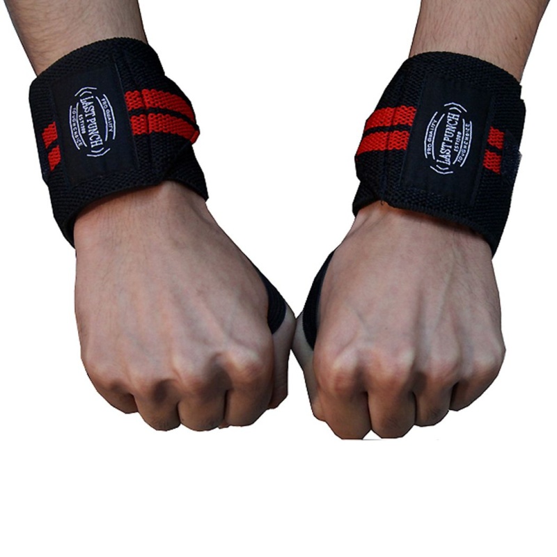 12-Inch Elastic Weight-Lifting Wrist Wraps with Thumb Loop