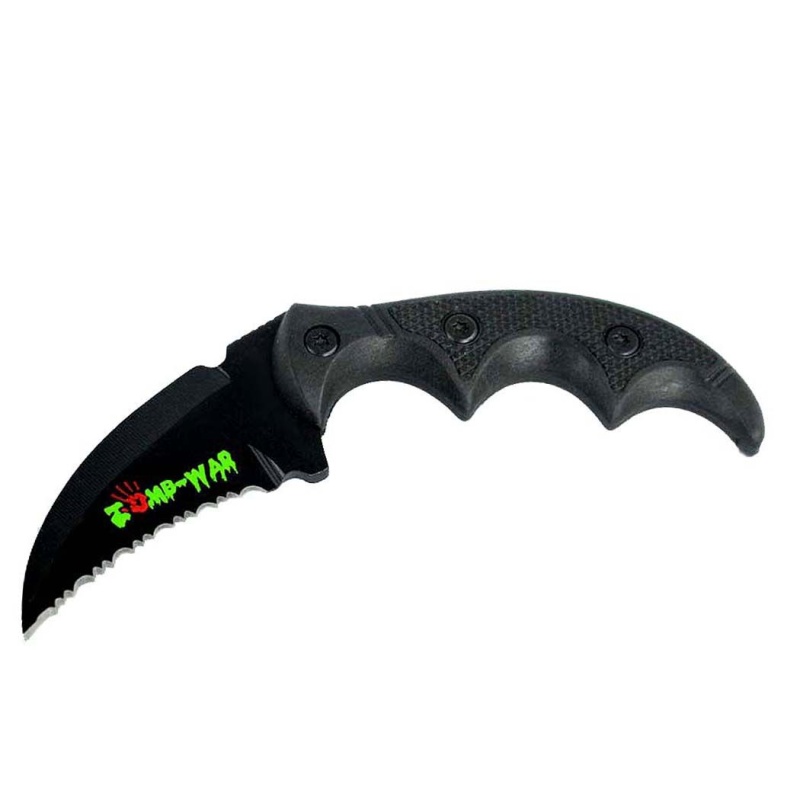 5.75" Zomb-War Black Boot Skinner Knife With Sheath