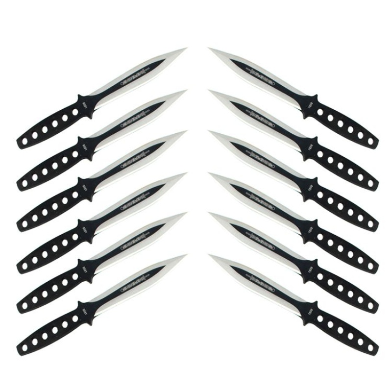 6" Defender 12 Pc Throwing Knives Set With Nylon Sheath