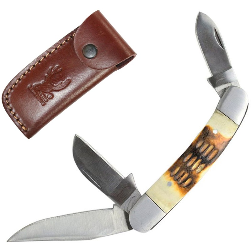 8" Hand Made Bone Handle Folding Knife