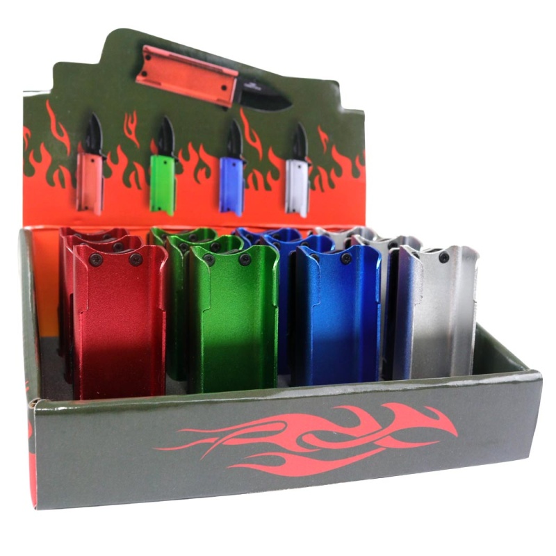 Defender 12-Piece Lighter Holder Folding Pocket Knife Set