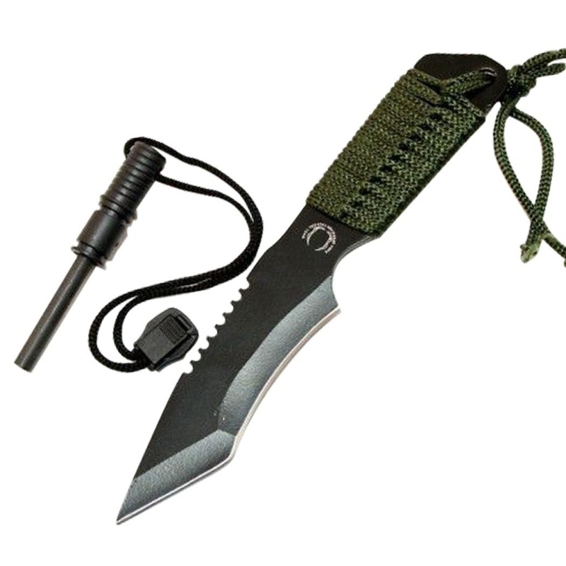 7" Hunting Knife Carbon Steel Blade String Wrapped Handle
